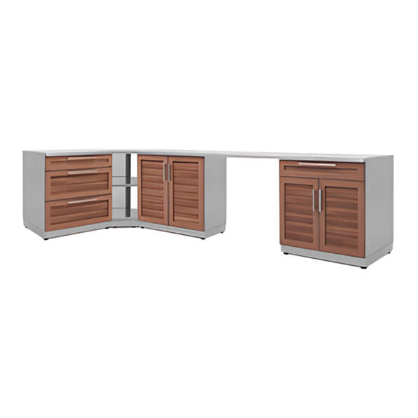 NewAge Outdoor Kitchens Grove 6-Piece Outdoor Kitchen Set with Countertops-65654-Garage Giant