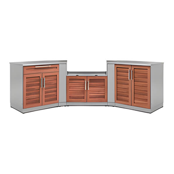 NewAge Outdoor Kitchens Grove 7-Piece Outdoor Kitchen Set with Countertops-65666-Garage Giant