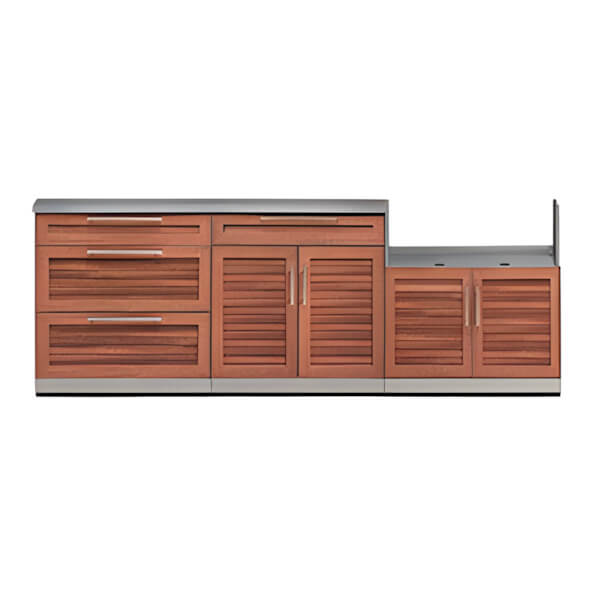 NewAge Outdoor Kitchens Grove 4-Piece Outdoor Kitchen Set with Countertops-65651-Garage Giant