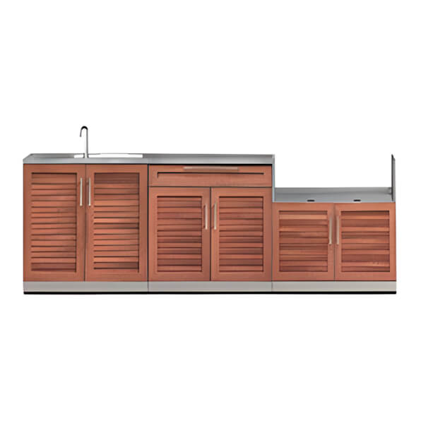 NewAge Outdoor Kitchens Grove 4-Piece Outdoor Kitchen Set with Countertops and Covers-65677-Garage Giant