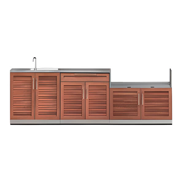 NewAge Outdoor Kitchens Grove 4-Piece Outdoor Kitchen Set with Countertops and Covers-65693-Garage Giant