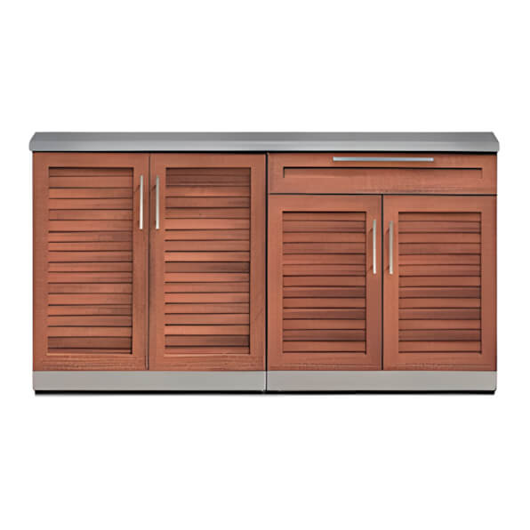 NewAge Outdoor Kitchens Grove 3-Piece Outdoor Kitchen Set with Countertops and Covers-65678-Garage Giant