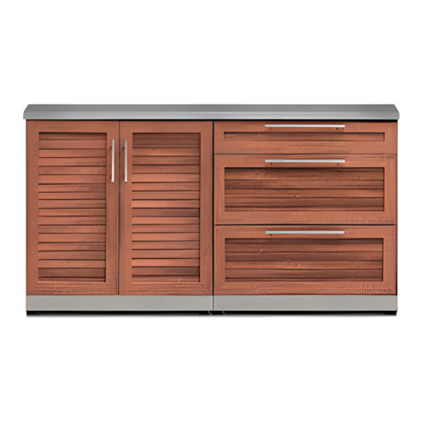 NewAge Outdoor Kitchens Grove 3-Piece Outdoor Kitchen Set with Countertops-65709-Garage Giant
