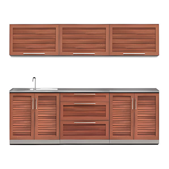 NewAge Outdoor Kitchens Grove 7-Piece Outdoor Kitchen Set with Countertops-66648-Garage Giant