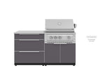 NewAge Outdoor Kitchens Aluminum 2-Piece Cabinet set with 3 Drawer and Grill Cabinet-67589-Garage Giant 