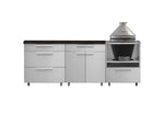 NewAge Outdoor Kitchens Stainless Steel 5-Piece Cabinet Set With Casters and 3 Drawer, Bar, Kamado, Kamado Cabinet, Countertop-72691-Garage Giant 