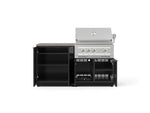 NewAge Outdoor Kitchens Aluminum 4-Piece Cabinet Set with Base, Grill Cabinet, Platinum Grill, and Countertop-73486-Garage Giant 
