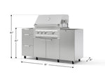 NewAge Outdoor Kitchens Outdoor Grill Island Stainless-Steel 5-Piece Cabinet Set with Casters 1 Door, 3 Drawer, Grill Cabinet and Platinum Grill - (Liquid Propane) 