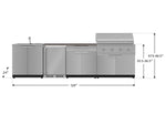 NewAge Outdoor Kitchens Stainless Steel 6-Piece Cabinet Set with Sink, Bar, Grill Cabinet, Performance Grill, Countertop and Fridge-72071-Garage Giant 