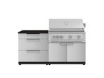 NewAge Outdoor Kitchens Stainless-Steel 4-Piece Cabinet Set with 3 Drawer, Grill Cabinet, Platinum Grill, and Countertop-71630-Garage Giant 