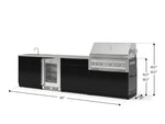 NewAge Outdoor Kitchens Aluminum 6-Piece Cabinet Set with Sink, Bar, Grill Cabinet, Platinum Grill, Countertop and Glass Door Fridge-71496-Garage Giant 