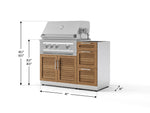 NewAge Outdoor Kitchens Outdoor Grill Island Stainless-Steel Louvered Doors 3-Piece Cabinet Set with 3-Drawer, Grill Cabinet and Platinum Grill - (Liquid Propane) 