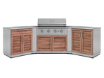 NewAge Outdoor Kitchens Stainless Steel 7-Piece Cabinet Set with 2 Door, Bar, Corner, Grill Cabinet, Performance Grill, and Countertops | 71014 