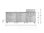 NewAge Outdoor Kitchens Stainless Steel 5-Piece Cabinet Set with Casters and 3 Drawer, Bar, Grill Cabinet, Performance Grill, Countertop-72651-Garage Giant 
