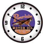 Collectable Sign and Clock Powerlube Motor Oil Backlit Wall Clock-1502584-Garage Giant 