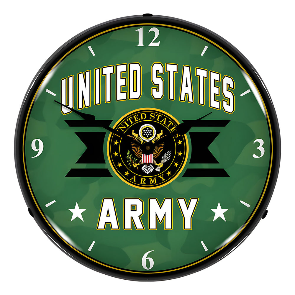 Collectable Sign and Clock United States Army Backlit Wall Clock