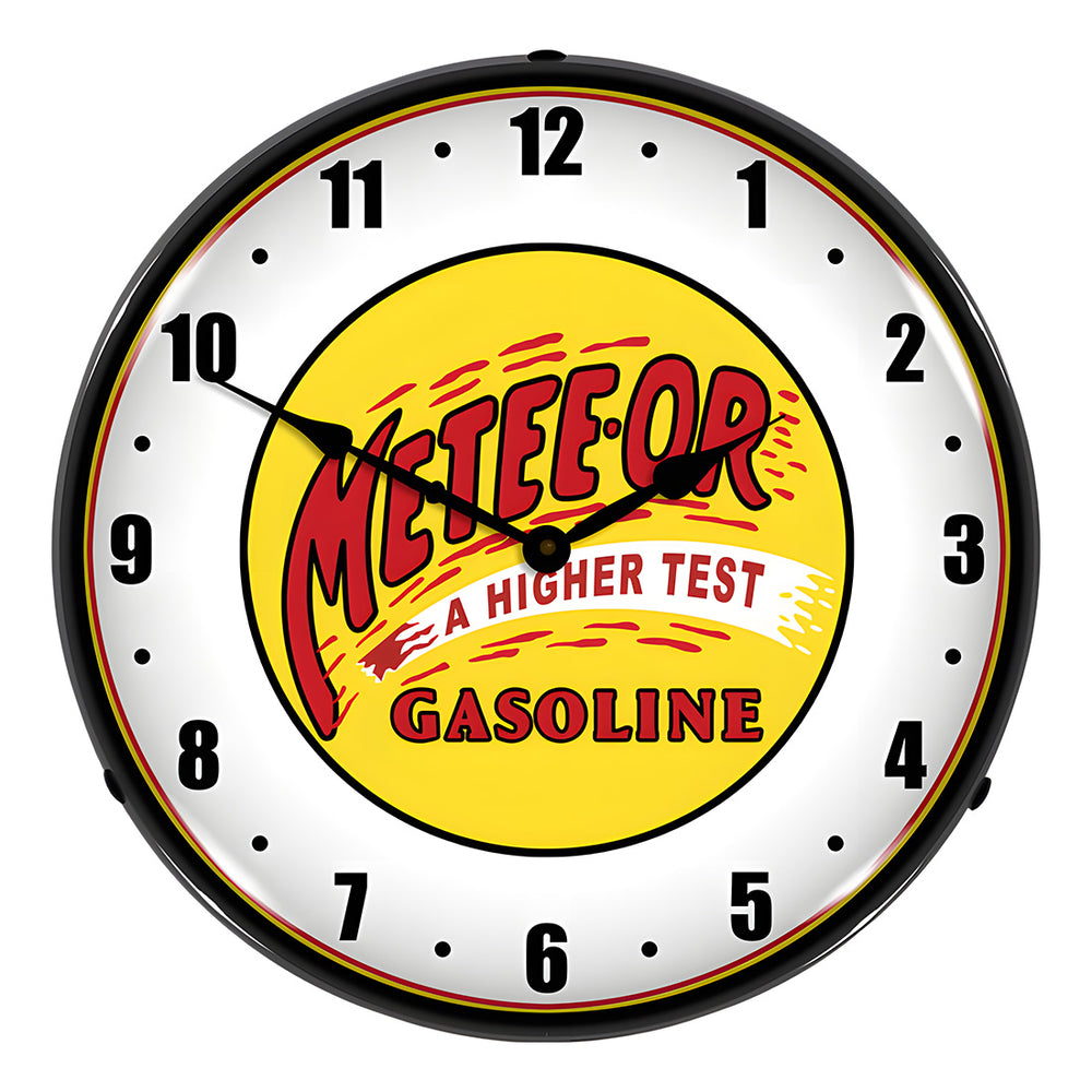 Collectable Sign and Clock Meteeor Gasoline Backlit Wall Clock-1503587-Garage Giant