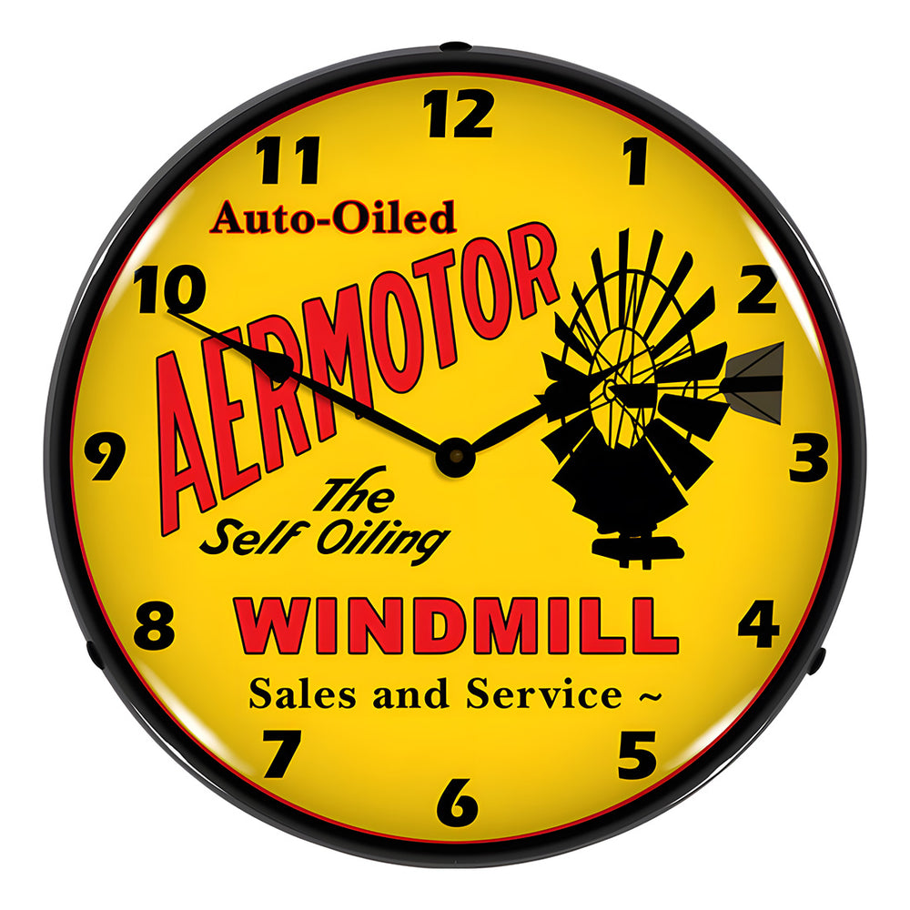 Collectable Sign and Clock Aermotor Windmill Backlit Wall Clock-1507613-Garage Giant