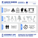 Absco EZI Slider 5' x 3' Metal Storage Shed - Pale Eucalypt 