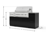 NewAge Outdoor Kitchens Outdoor Grill Island Aluminum 6-Piece Cabinet Set with 3-Drawer, Grill Cabinet, Platinum Grill, Dual Side Burner and Countertop 