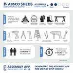 Absco Durango  5' x 10' Metal Bike Shed - Monument 