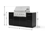 NewAge Outdoor Kitchens Outdoor Grill Island Aluminum 6-Piece Cabinet Set with 3 Drawers, Grill Cabinet, Platinum Grill and Dekton in Aeris Countertops - (Natural Gas) 