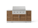 NewAge Outdoor Kitchens Outdoor Grill Island Stainless-Steel Louvered Doors 6-Piece Cabinet Set with 1 Door, 3 Drawer, Grill Cabinet, Performance Grill and Countertops-74703-Garage Giant 