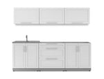 NewAge Outdoor Kitchens Stainless Steel 6-Piece Cabinet Set with Sink, 3-Drawer, 2-Door and Wall Cabinets-67696-Garage Giant 