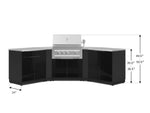 NewAge Outdoor Kitchens Aluminum 7-Piece Cabinet Set with 2 Door, Bar, Corner, Grill Cabinet, Platinum Grill, and Countertops-67670-Garage Giant 