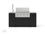 NewAge Outdoor Kitchens Outdoor Grill Island Stainless-Steel 5-Piece Cabinet Set with Sink, 3 Drawer, Grill Cabinet, Performance Grill and Stainless Steel Countertop 