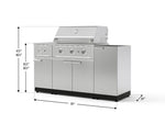 NewAge Outdoor Kitchens Outdoor Grill Island Stainless-Steel 5-Piece Cabinet Set with 1-Door, Grill Cabinet, Side Burner and Performance Grill - (Liquid Propane) 