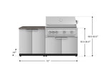 NewAge Outdoor Kitchens Stainless Steel 4-Piece Cabinet Set with 2 Door, Grill Cabinet, Platinum Grill, and Countertop-71813-Garage Giant 