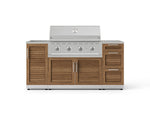 NewAge Outdoor Kitchens Outdoor Grill Island Stainless-Steel Louvered Doors 5-Piece Cabinet Set with Sink, 3 Drawer, Grill Cabinet, Performance Grill and Stainless Steel Countertop-74775-Garage Giant 