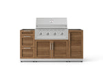 NewAge Outdoor Kitchens Outdoor Grill Island Stainless-Steel Louvered Doors 5-Piece Cabinet Set with 1 Door, 3 Drawer, Grill Cabinet and Performance Grill - (Liquid Propane) 