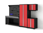 NewAge Garage Cabinets Pro Series 5-Piece Cabinet Set with Base, Wall Cabinet, Locker, 78 in. Workstation, and Pegboard Accessories Kit-32671-Garage Giant 