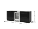 NewAge Outdoor Kitchens Aluminum 5-Piece Cabinet Set with 3-Drawer, 2-Door Cabinet, Countertops and Glass Door Fridge-71537-Garage Giant 