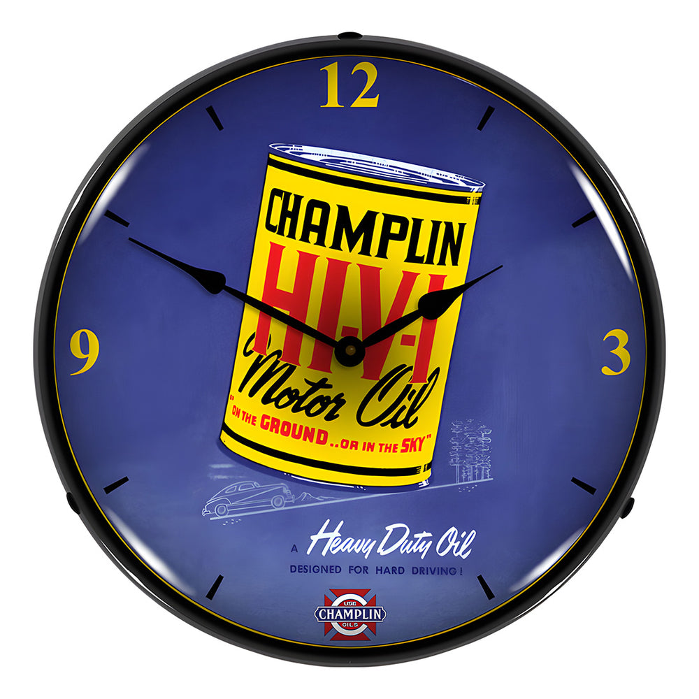 Collectable Sign and Clock Champlin Oil Backlit Wall Clock-1611678-Garage Giant