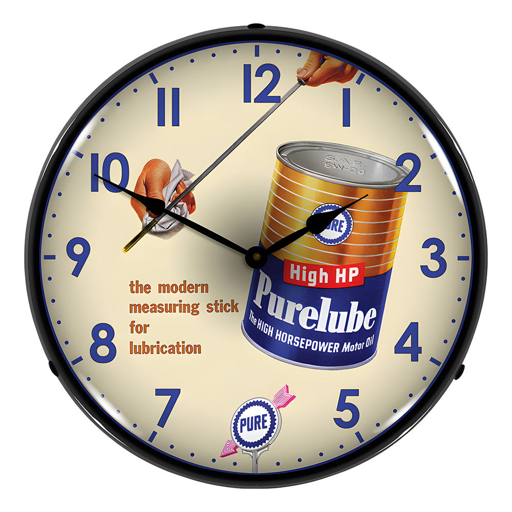Collectable Sign and Clock Purelube Oil Backlit Wall Clock-1611680-Garage Giant