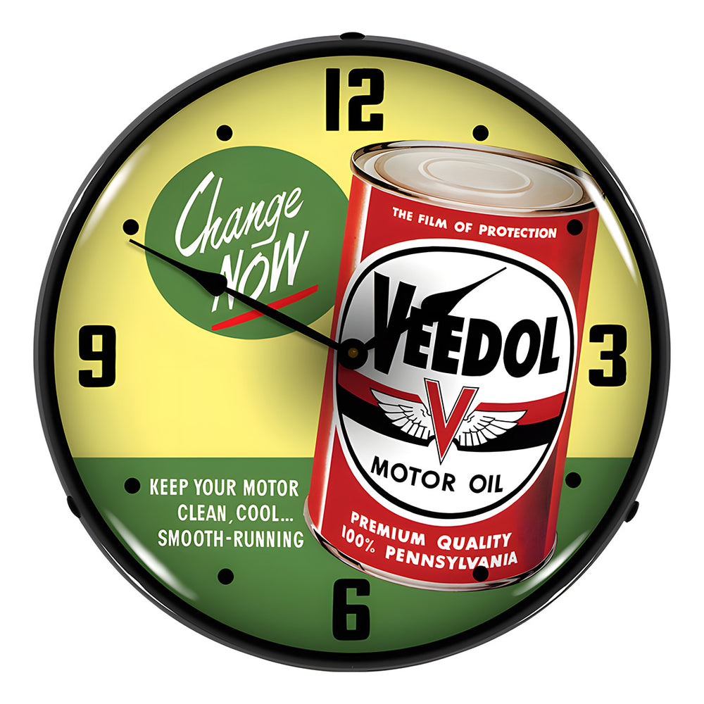 Collectable Sign and Clock Veedol Change Oil Now Backlit Wall Clock-1612694-Garage Giant