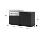 NewAge Outdoor Kitchens Stainless-Steel 4-Piece Cabinet Set with 3 Drawer, Grill Cabinet, Platinum Griddle and Countertop-75180-Garage Giant 