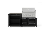 NewAge Outdoor Kitchens Stainless-Steel 4-Piece Cabinet Set with Base, Grill Cabinet, Platinum Grill, and Countertop-73499-Garage Giant 