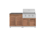NewAge Outdoor Kitchens Stainless-Steel 4-Piece Cabinet Set with Bar, Grill Cabinet, Performance Grill, and Countertop-71745-Garage Giant 
