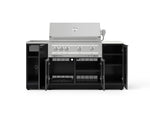 NewAge Outdoor Kitchens Outdoor Grill Island Aluminum 5-Piece Cabinet Set with Sink, 1 Door, Grill Cabinet, Platinum Grill and Stainless Steel Countertop - (Natural Gas) 