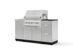 NewAge Outdoor Kitchens Outdoor Grill Island Stainless-Steel 5-Piece Cabinet Set with Sink, 3 Drawer, Grill Cabinet, Platinum Grill and Stainless Steel Countertop - (Natural Gas) | Garage Giant 