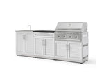 NewAge Outdoor Kitchens Stainless-Steel 5-Piece Cabinet Set with Bar, Sink, Grill Cabinet, Performance Grill, and Countertop-73397-Garage Giant 