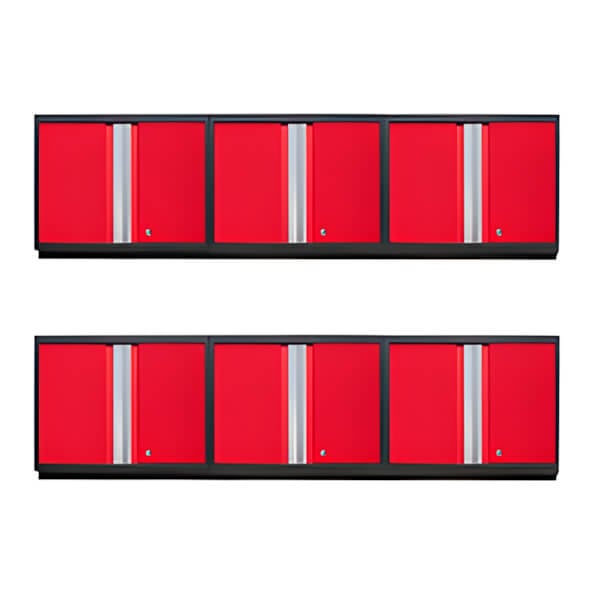 NewAge Garage Cabinets 6 x PRO Series Red Wall Cabinets-52200-6-Garage Giant