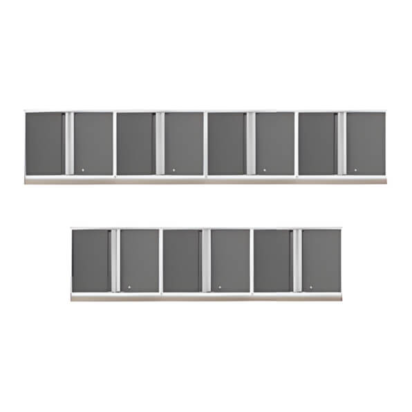 NewAge Garage Cabinets 7 x PRO Series Platinum Wall Cabinets-52400-7-Garage Giant