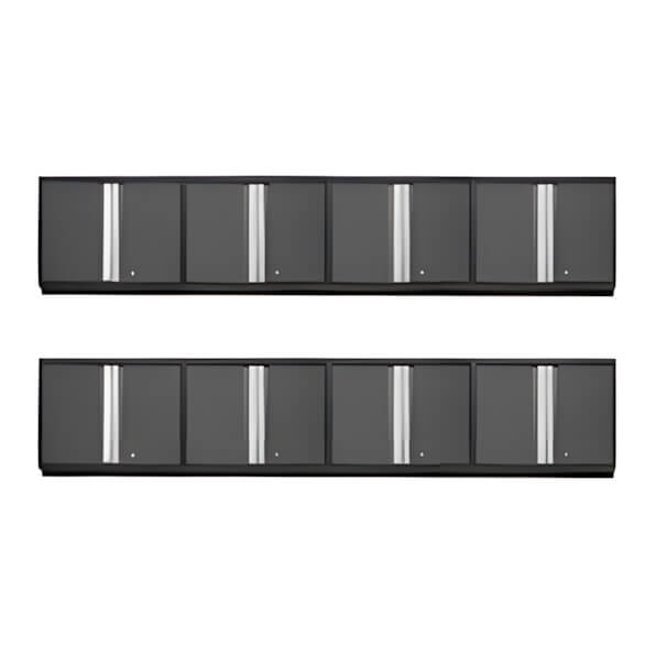 NewAge Garage Cabinets 8 x PRO Series Grey Wall Cabinets-52000-8-Garage Giant