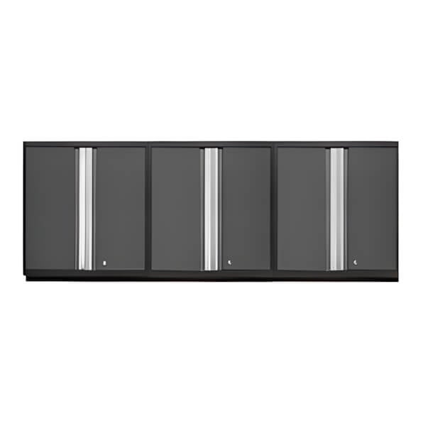 NewAge Garage Cabinets 3 x PRO Series Grey Tall Wall Cabinets-52015-3-Garage Giant