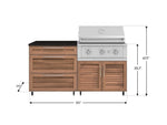 NewAge Outdoor Kitchens Stainless Steel 4-Piece Cabinet Set with Casters and 3 Drawer, Grill Cabinet, Performance Grill, Countertop-72150-Garage Giant 